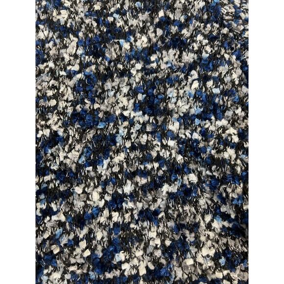 Alfred Dunner XL Fuzzy Jacket Blue Black Grey White Cardigan - Picture 2 of 6